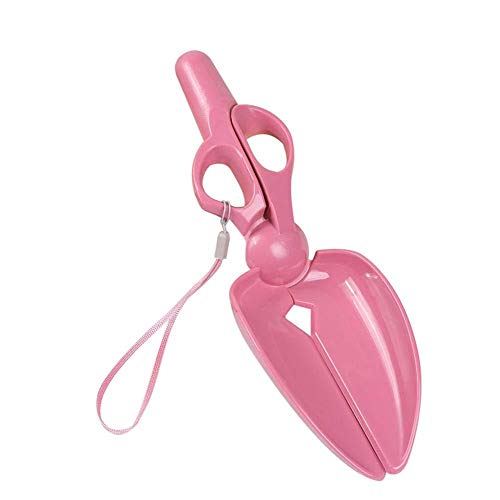 Emily Pets Dogs Cats Portable Poo Poop Cleaning Tools Waste Scissor Scooper Easy to Handle (Color: Pink)