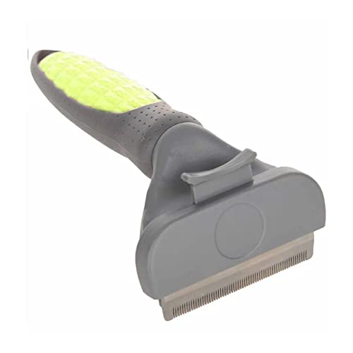 Emily Pets Grooming Brush with One-click Cleaning Function Professional Shedding Tool for Dogs and Cats, Effectively Reduces Shedding by Up to 90% (Green Medium)