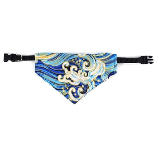 Cature Care by Nature Adjustable Cute Large Dog Collars Puppy Pet Slobber Towel Outdoor Cats Collar Dog Collar Neckerchief/Blue/Large