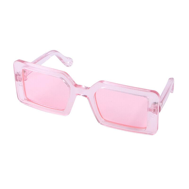 Emily Pets Glasses Puppy Outfits Dog Sunglasses Plastic Portable Puppy Eyeglasses Cat Dog Puppy Funny Eyeglasses Eye- Wear Cosplay Photos Props Accessories Black Small Dog Costume (Pink)