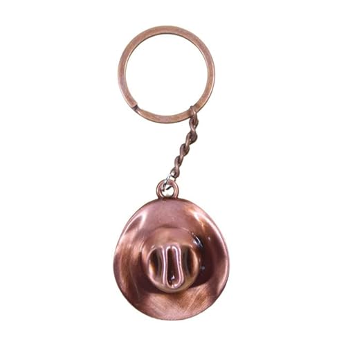 Lulala Mini Cowboy Hat Keychain, Silver Toned Metal Keychains with Ring for Keys, Western Themed Accessories for Men and Women (Cap)