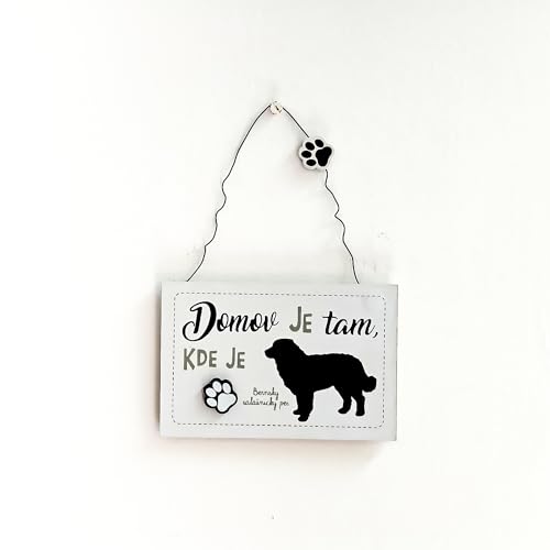 F Dream Decorative Wall Hanging Wooden bernsky salasnicky pes Printed Wooden Home Decor for Dog Pet Lovers, Hanging Decorative Wall Sign, 6.29 Inch by 4.13 Inches