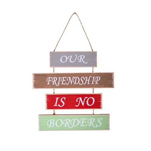 F DREAM Our Friendship In No Borders Text Printed Wall Hanging Board, Designer Door Hanging-Wall Décor Items, House Decoration, Quotes Decorative Items, Wall Hangings for Home Decoration