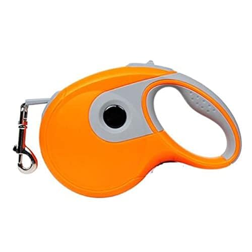 Emily Pets Retractable Dog,Puppy,Pet 3m Leash,Pet Automatic Flexible Walking Traction Rope Leash with Anti-Slip Handle,Strong Nylon Tape,Tangle-Free,One-Handed One Button Lock & Release(Orange)