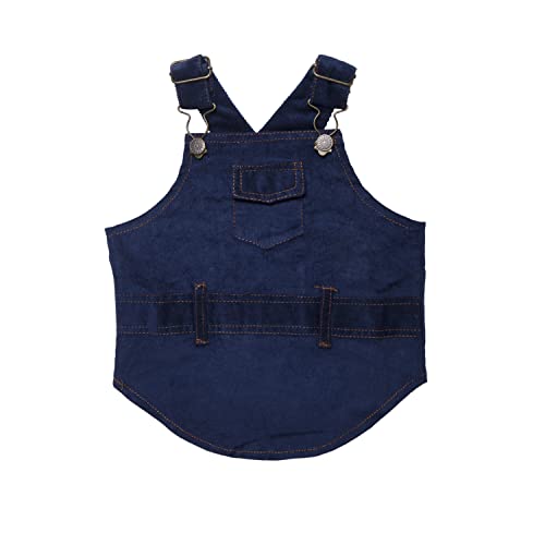 Lulala Pets Dog Winter Wear Clothes Crossneck Dungaree Jumpsuit Dress Cold Weather Coat,Dresses for Dogs and Cats- Pet Warm Dungaree Jumpsuit for Small Medium and Large Dog(Blue-XS)