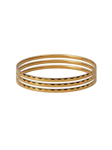 F DREAM 1 Gram Gold Plated copper Traditional Designer Trendy 3 Bangles Sets for Women