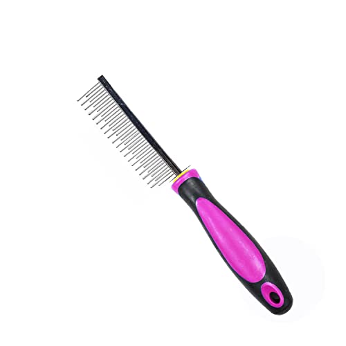 SRIPET CatDog Grooming Comb Single Side Steel Needles Dog Comb Hairbrush Grooming for Small & Medium Dogs, One Sided Stainless Steel Round Teeth Pin...