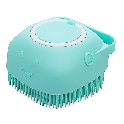 Cature Care By Nature Dog Cat Bath Brush Body Scrubber Shampoo Dispenser Remover For Shower Bathing And Soft Silicone Brushes For Pet Puppy Dogs Cat Rabbit Shampoo Dispenser (Blue)