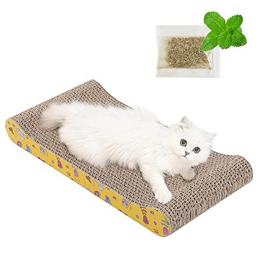 EMUST Cat Scratcher, Corrugated Cat Scratching Pad, Double-Sided, Catnip-Infused, Modern Design