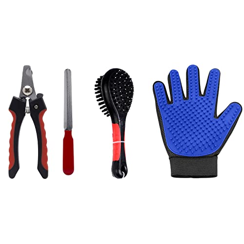 Emily Pets Grooming kit Pet Nail Clpper Pet Grooming Glove Pet Comb Double-Sided(Pack of 3)