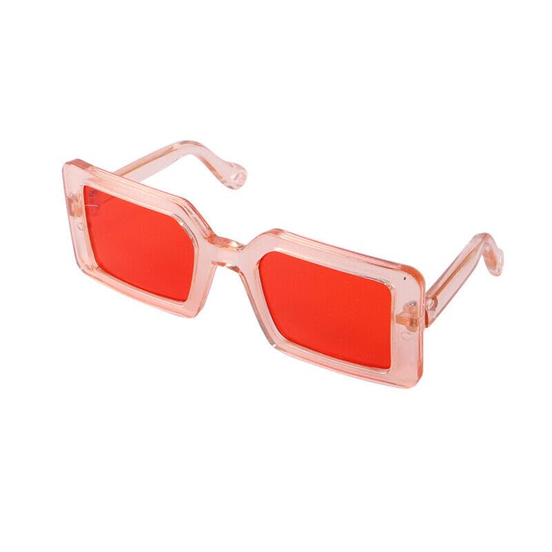 Emily Pets Glasses Puppy Outfits Dog Sunglasses Plastic Portable Puppy Eyeglasses Cat Dog Puppy Funny Eyeglasses Eye- Wear Cosplay Photos Props Accessories Black Small Dog Costume (Orange)