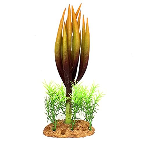 emily pets Artificial Seaweed Water Plants for Aquarium, Plastic Fish Tank Plant Decorations (Purple Green, Height:22 CM)