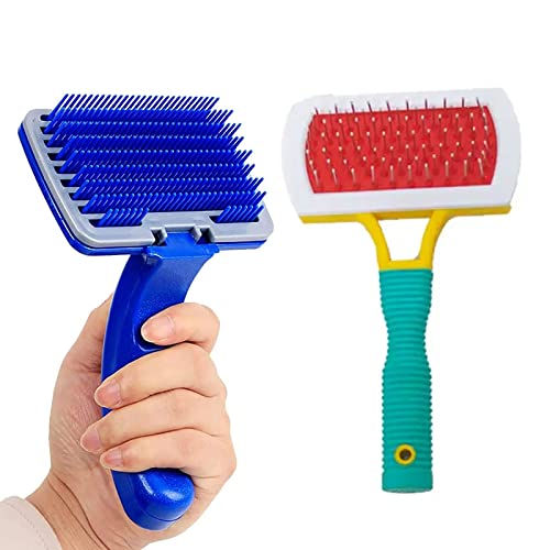 Emily Pets Grooming Kit for Puppies & Dogs & Cats Long Hair Short Hair Dog Slicker Brush And Double sides brush for Dogs, Cats Puppy(Color May Vary, Pack 2)