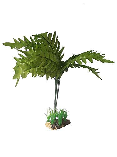 emily pets Resin Base Fish Aquarium Decorative Artificial Plastic Plant for Fish Tank & Home Decor (Green)(Height:13 Inch)