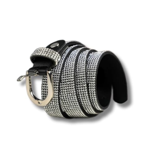 FDreaM Women’s Rhinestone Belt, Crystal Studded Leather Fashion Waist Belt for Jeans & Dresses
