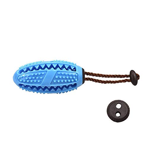 Emily Pets Dogs Chew Toys Ball,Durable Dog Toy for Aggressive Chewers Toothbrush, Small Medium Rope Toys Puppy Teeth Cleaning,Chewing,Training IQ and Interactive Food Treat Dispensing (Blue)