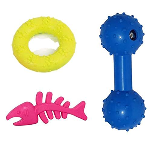 emily pets Playful Spirit Fun Natural Rubber Ball Chew Toy with Sound for Dog Cat and Puppies Combo Pack of 3