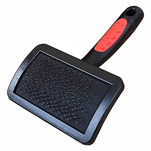 SRIPET Cleaning Slicker Brush for Dogs and Cats, for Long or Short Hair (Red Black, Small)