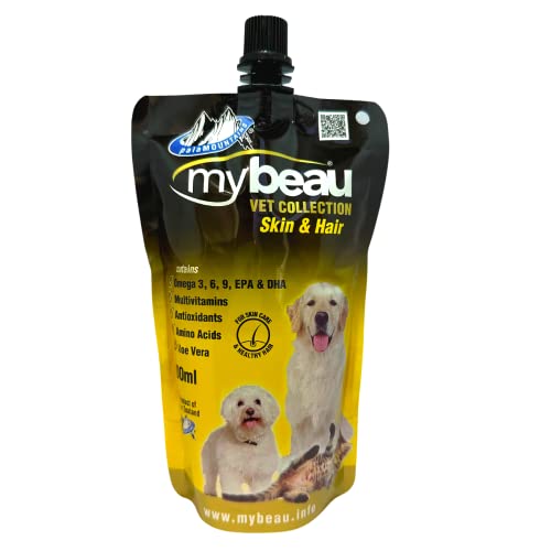 Palamountains My Beau Skin & Hair Supplement for Dogs & Cats – Aloe Vera, Omega 3 & 6, Flaxseed & Salmon Oils – 99.5% Absorption – Supports Skin, Coat, Nails & Immunity – 300ml
