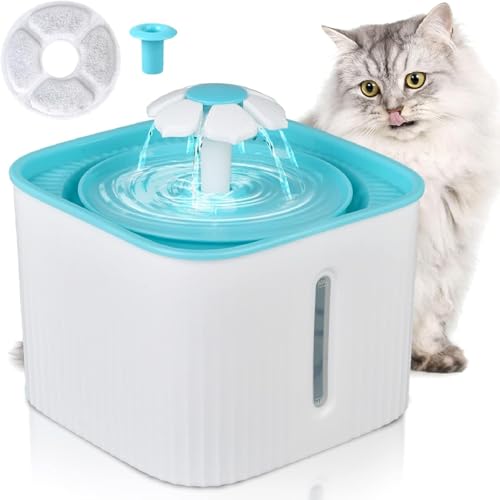 Emily Pets 2.5L Cat Water Fountain – Automatic Pet Water Dispenser with Ultra-Quiet Pump, LED Water Level Indicator & Transparent Window – Cat Fountain for Cats, Dogs & Small Pets
