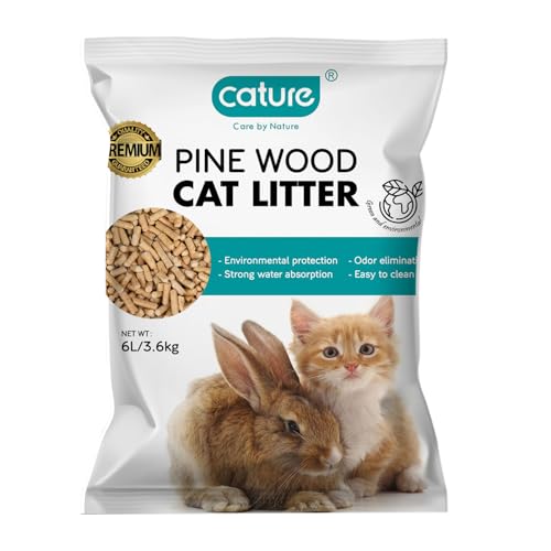 cature Care by Nature Pine Wood Cat Litter | Environmental Protection | Odor Elimination | Strong Water Absorption | Easy to Clean for Multiple Cats, 6L/3.6KG