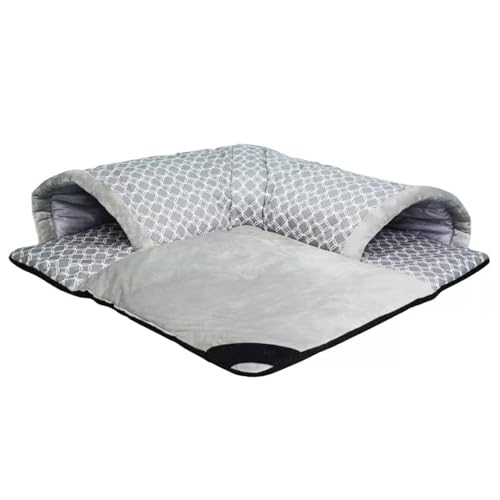 emily pets Cat Tunnel Bed for Indoor Cats, Soft Plush Foldable Cat Cave Bed, Cozy Hideaway Sleeping Mat with Warm Cover, Washable Pet Bed