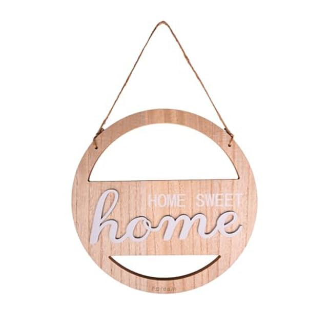 F DREAM Round Wood Sign - Front Door Decoration, Wall Art, Home Sweet Home Tin Sign, Door Hanging, Decorative Items for Living Room, Bedroom