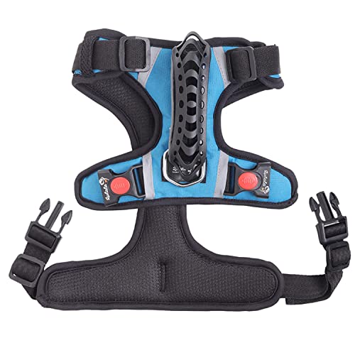 Lulala Dog Harness Pet Harness Adjustable Outdoor Pet Vest Reflective Oxford Material Vest for Dogs Easy Control for Small Medium Large Dogs (S,Sky Blue)
