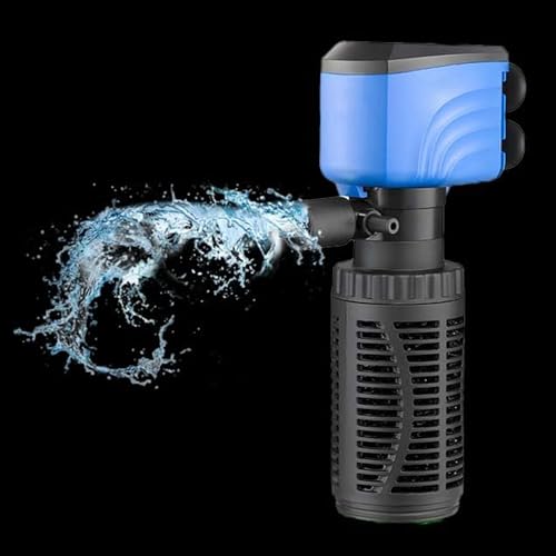 XINXIU Fish Tank Filter - Silent Internal Aquarium Filter for Clean Water, Air Pump, and Waves - Biochemical Filtration for Healthy Fish and Turtles (6W-600L/H, Black)