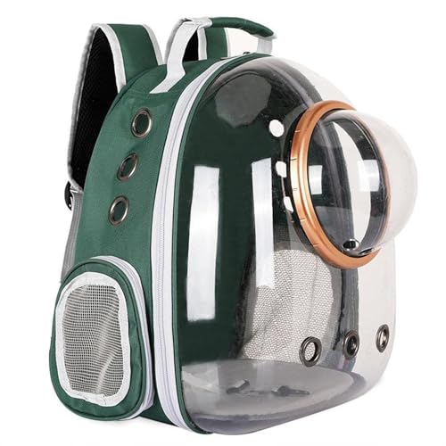 Emily Pets Cat Backpack Carrier, Cat Bubble Backpack with Two Covers,Pet Space Capsule Backpack Pet Carrier for Travel Hiking Walking Camping, Green