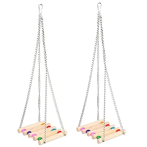 WildbirdCare Bird Swing Perrot Cage Hanging Toy Parrot Hammock Wooden Cage For Conure Calocyles Budgies Pacaws Fins(Pack Of 2)