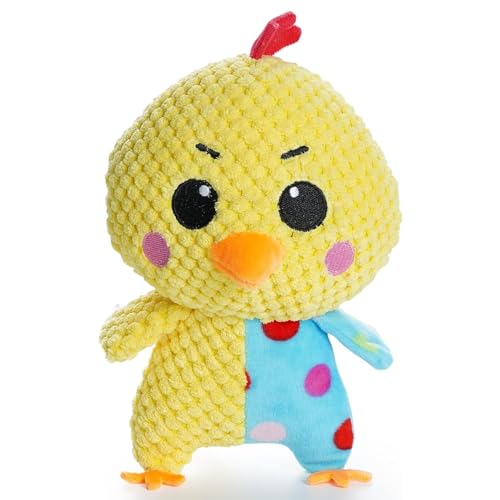 Cature Dog Toys Pet Plush Toys Cat Dog Educational Toys Cute Animal Anti-Bite Interactive Squeaky Pet Dog Teeth Cleaning Chew Toys-Chicken