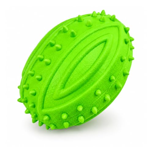 emily pets Dog Squeaky Ball Toy, Durable Rubber Chew Ball for Small & Medium Dogs, Interactive Teeth Cleaning, Puppy Training Toy, Color May Vary