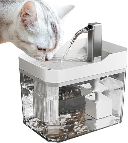 Emily Pets Cat Water Fountain, Plastic Automatic Drinking Bowl, 2.5L Capacity, Circulating Fountain Design with Filter, Indoor Use, 16.5x11.5x12.7 cm (Colors May Vary)