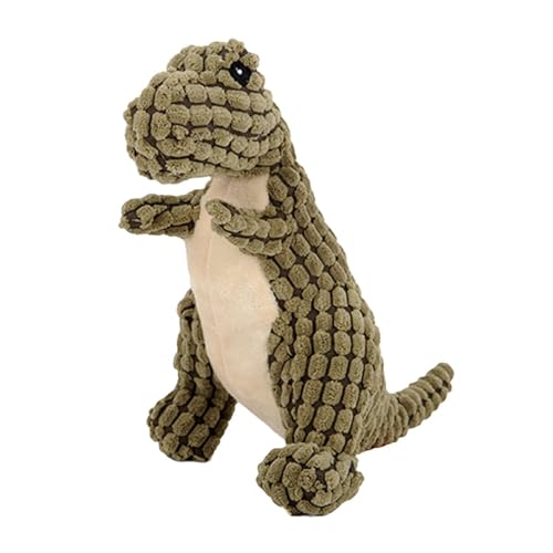 cature Care by Nature Catuer Plush Dog Toy Dinosaur Shape Play Toys Squeaky Plush Toy Funny Sounds Doll Training Toy Chew Toy (Green, 12 Inch Length)
