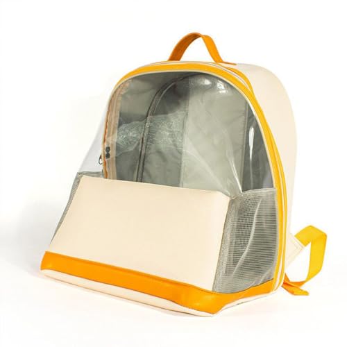 Cature Care by Nature Pet Carrier Backpack for Cats & Small Dogs | Foldable Transparent Travel Backpack with Breathable Mesh, Comfortable & Lightweight (Yellow)
