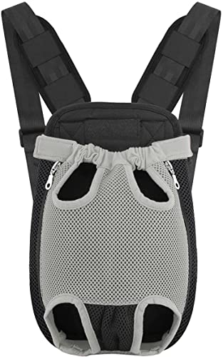 Emily Pets Pet Carrier Backpack, Adjustable Pet Front Cat Dog Carrier Backpack Travel Bag, Legs Out, Easy-Fit for Traveling Hiking Camping (Size XL)
