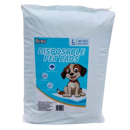Cature Care by Nature Disposable Pet Pads, 40 Count 60x60 cm, 5 Layer Pee Pads for Dogs, Absorbent Diaper Changing Pad, Dog Potty Training Supplies, Quick Dry Pet Housebreaking Essentials for Puppies