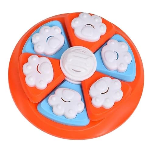 Emily Pets Dog Puzzle Feeder Bowl Dog Treat Dispenser Bowl Slow Feeding Dog Bowl Dog Treat Puzzle Dog Puzzle Toy Interactive Dog Toy Dog Treat Puzzle (Orange)