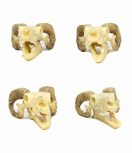 Emily Pets Sheep Head Decoration, Fish Tank Decoration, Safe Portable Durable Beautiful for Aquarium Terrarium Ornaments (Pack of 4)