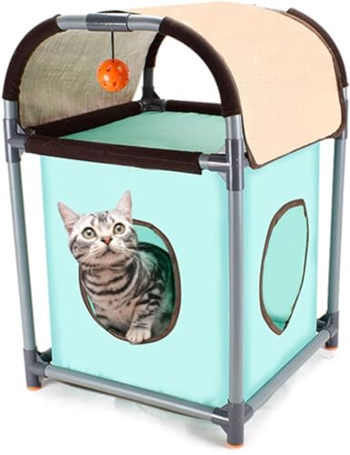 Emily Pets Detachable Combination Cat Furniture Cat Hole Tunnel Cat Scratch Board Sisal Claw Cat Climbing Frame Oxford Cloth 41X41X60cm