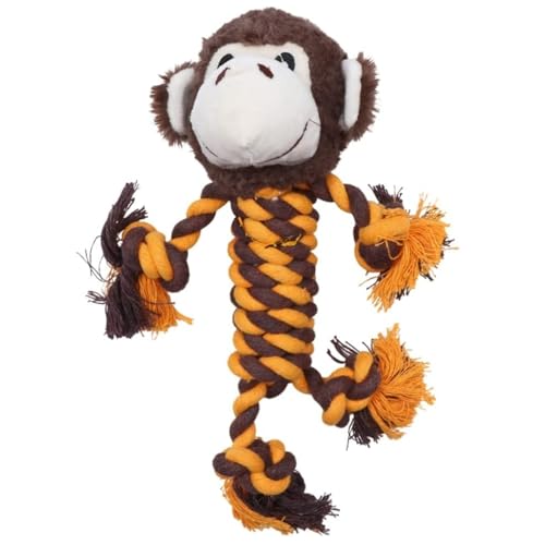 Cature Dog Rope Toy Dog Teething Toys with Animals Shape, The Durable Rope Dog Toys with Plush Cute Head, Pet Dog Rope Toys for Medium and Large Dogs (Brown)