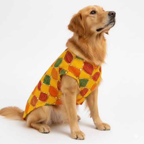 Lulala Customized Pet Apparel | Personalized Size and Colour Pet Outfit, Embellished Pattern, Traditional Indian