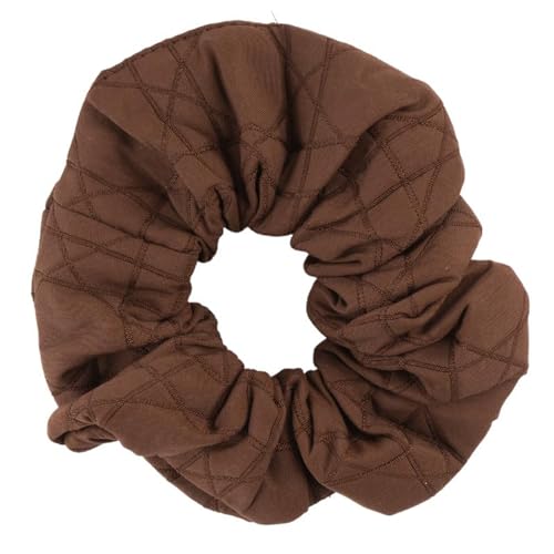 F DREAM Women's Fabric Scrunchie, Wide Scrunchies, Fashion Hair Accessories,Hair Ties, Hair Band (RB-Brown)
