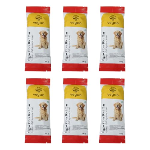 Vegoo Dog Treats Fiber Rich Bar, Supports Healthy Weight Management for Dogs of All Ages and Breeds 50g (6 Pack)