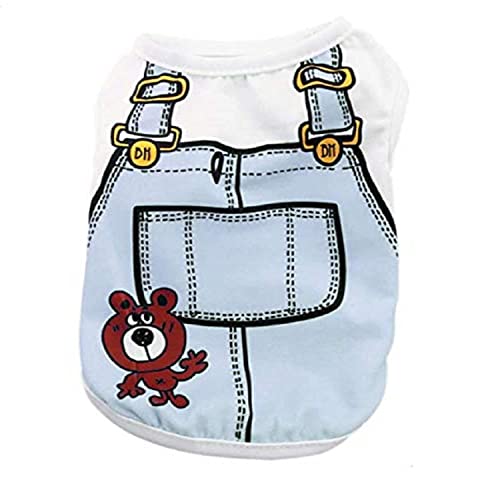 Lulala Dog Sweatshirt – Teddy Print Breathable T-Shirt for Dogs, Soft Fabric, (Whit, 12Inch)
