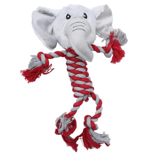 Cature Dog Rope Toy Dog Teething Toys with Animals Shape, The Durable Rope Dog Toys with Plush Cute Head, Pet Dog Rope Toys for Medium and Large Dogs (Grey)