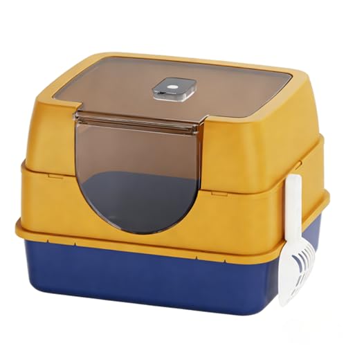 Emily Pets Enclosed Cat Litter Box with Scoop | Large Covered Cat Toilet House | Odor Control, Leak Proof & Easy Clean Design