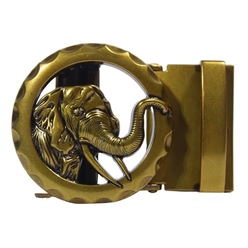 Lulala Vintage Hawk Elephant Head Belt Buckle - Silver
