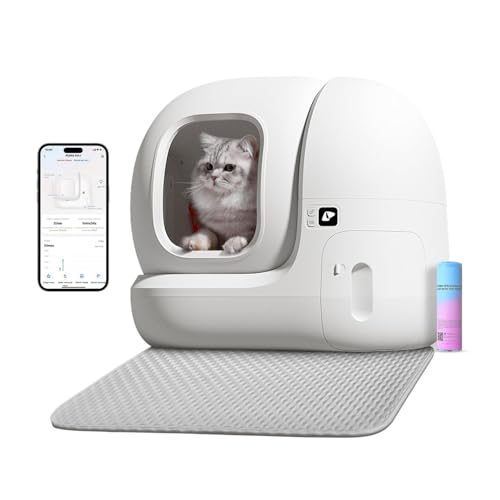 Emily Pets Self Cleaning Cat Litter Box Pura Max, Latest Version Automatic Cats Litter Box with App Remote Control Large Spacea
